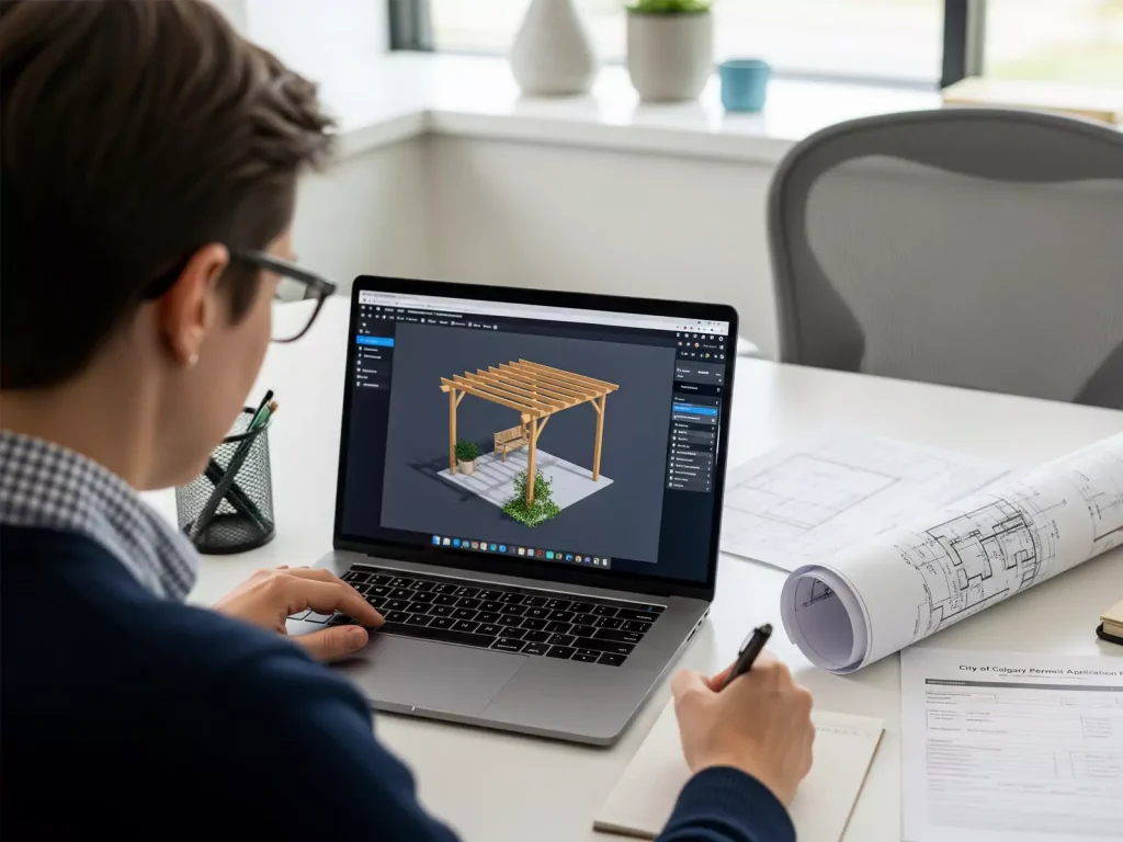 Calgary building permit for a pergola